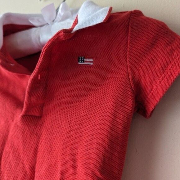 Janie and Jack Red Onesie White Collar 6-12 Months - Picture 2 of 5